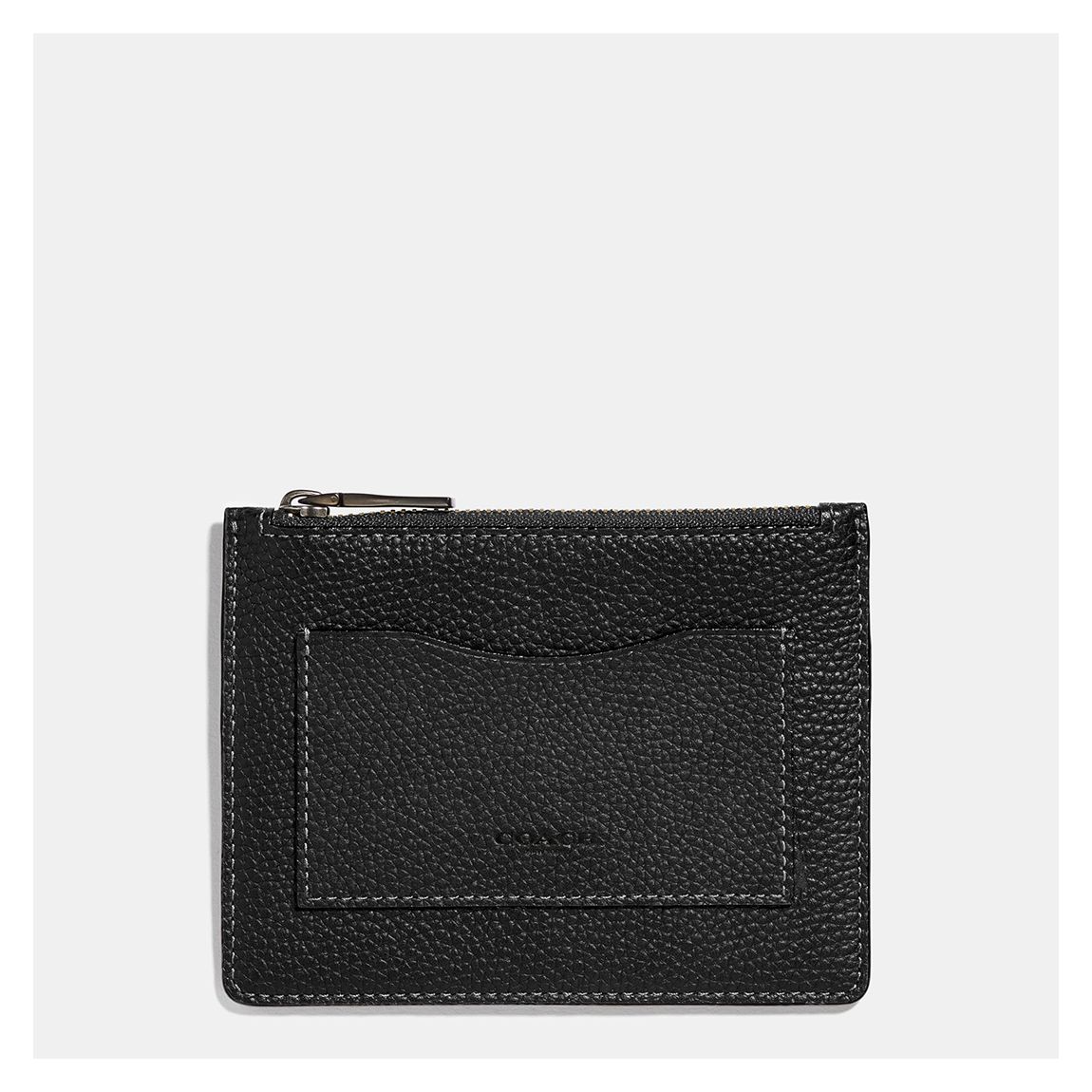 Black, Dark Honey Large Card Case In Pebbled Leather main product photo