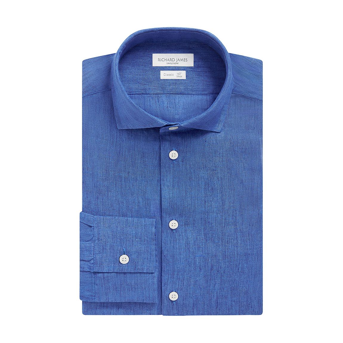 Royal Blue Linen Regular Fit Shirt main product photo