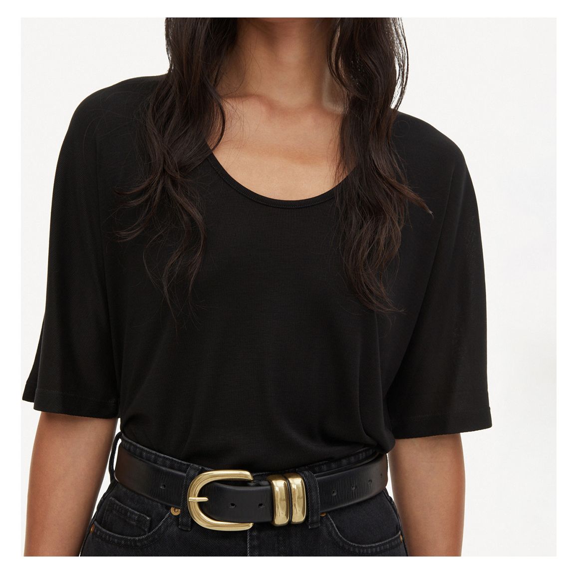 Black Cevina Round Neck T-Shirt main product photo