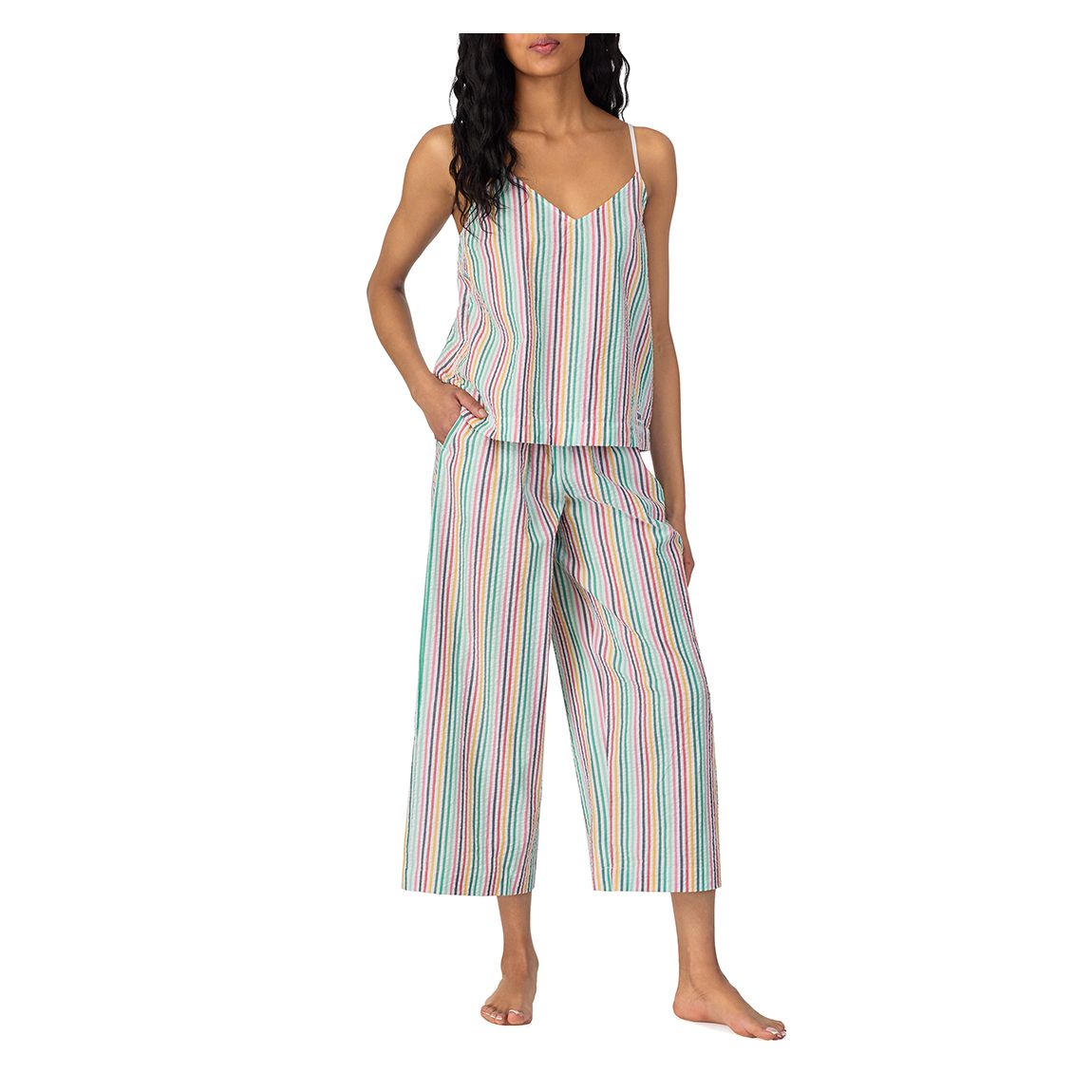 Multi Stripe Cropped Pyjama Set main product photo