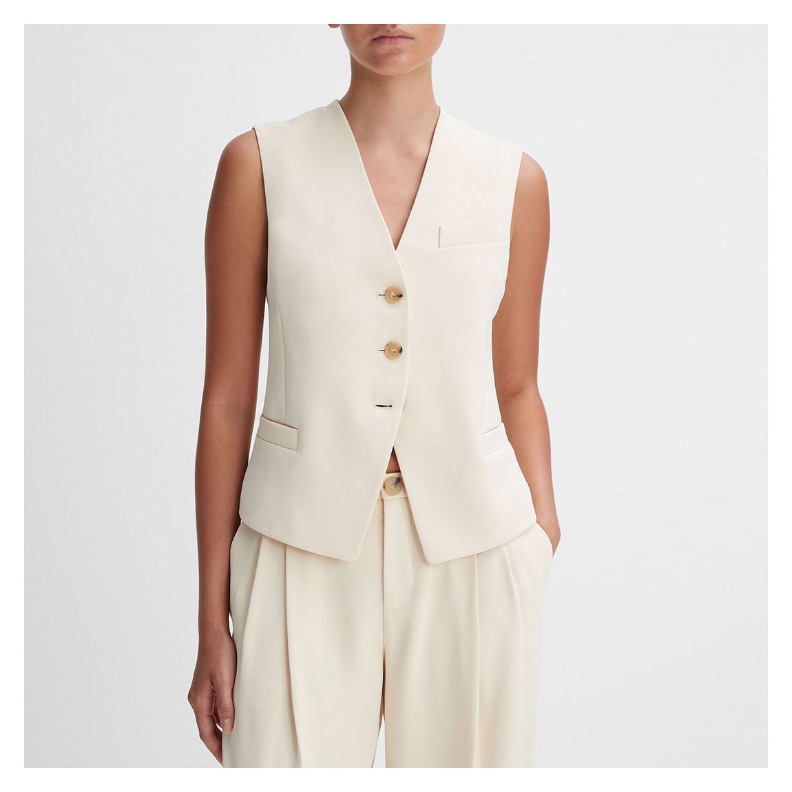 Cream Crepe Vest main product photo