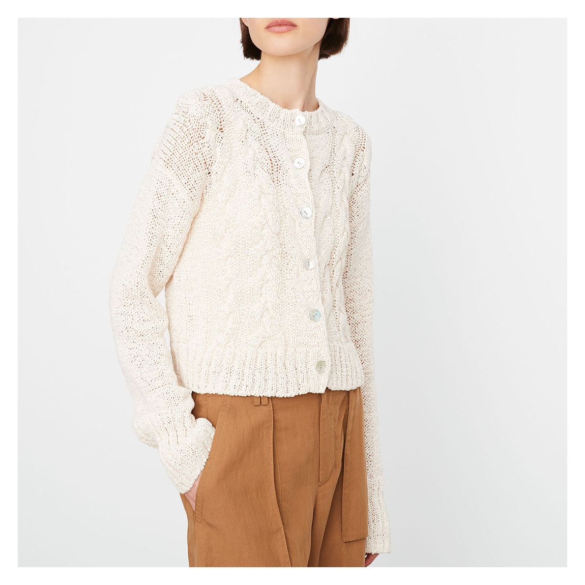 Cream Cable Front Cardigan main product photo