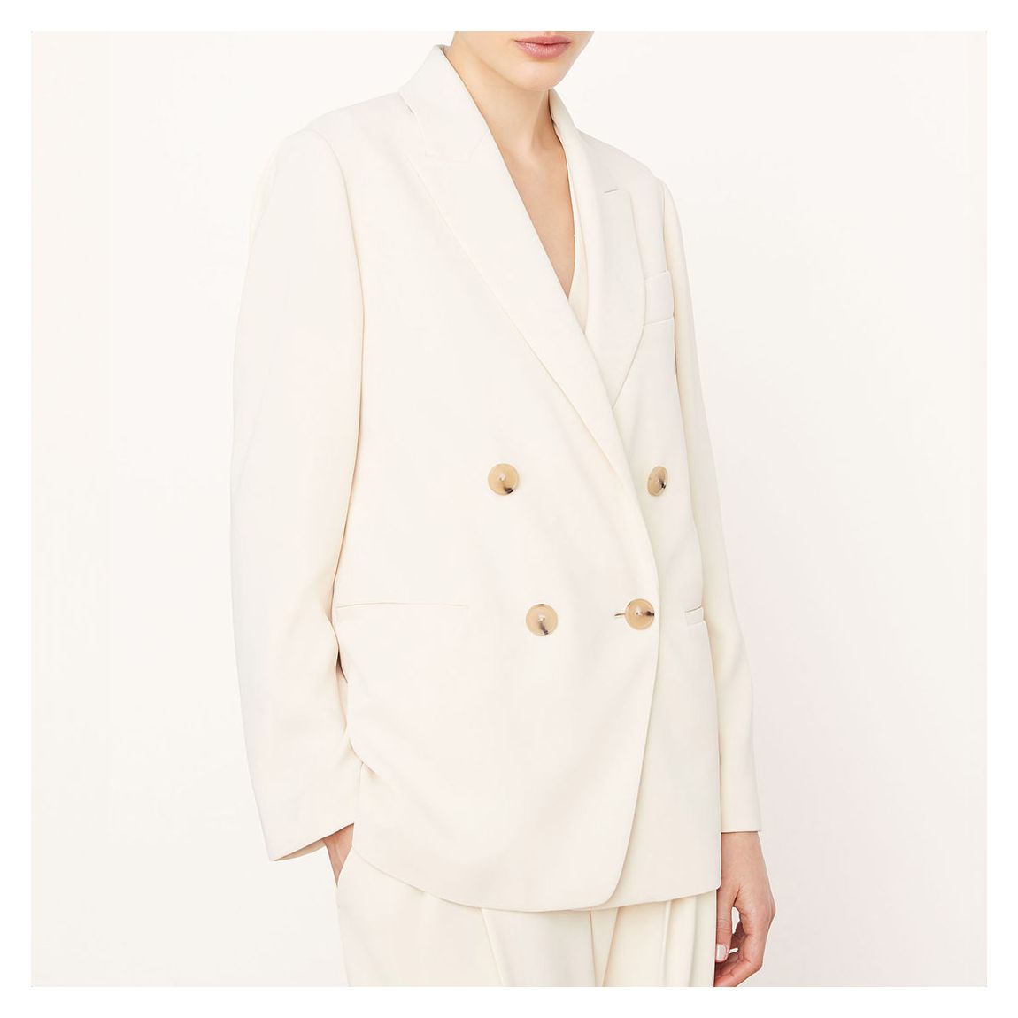 Cream Double Breasted Blazer main product photo
