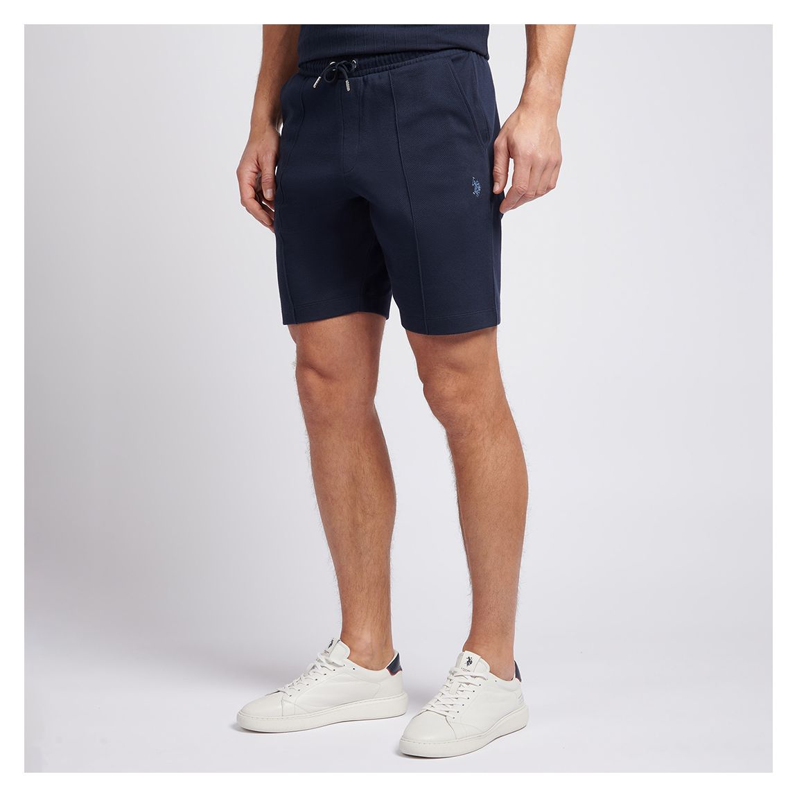Navy Cotton Blend Jogger Shorts main product photo