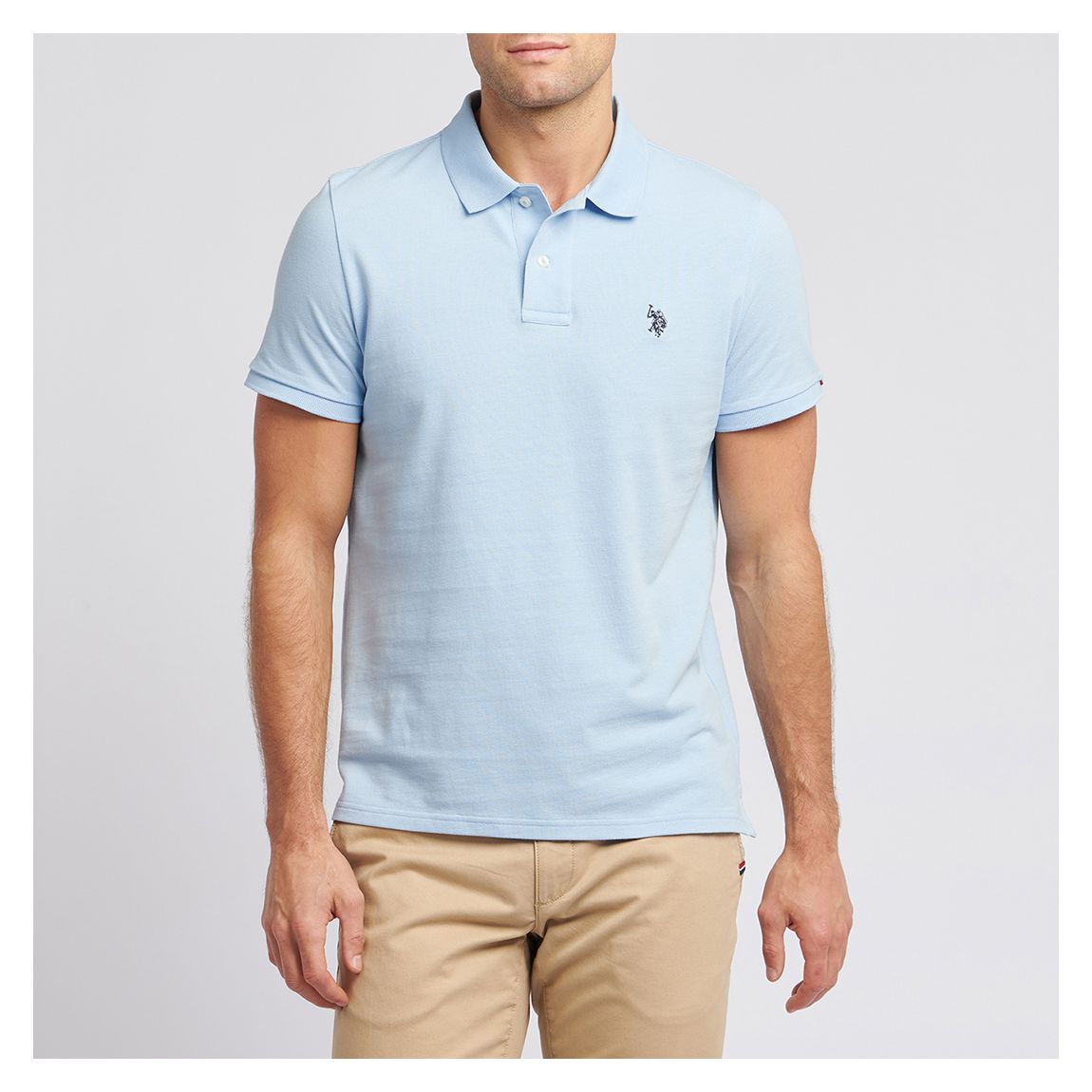 Light Blue Pique Cotton Polo Shirt main product photo