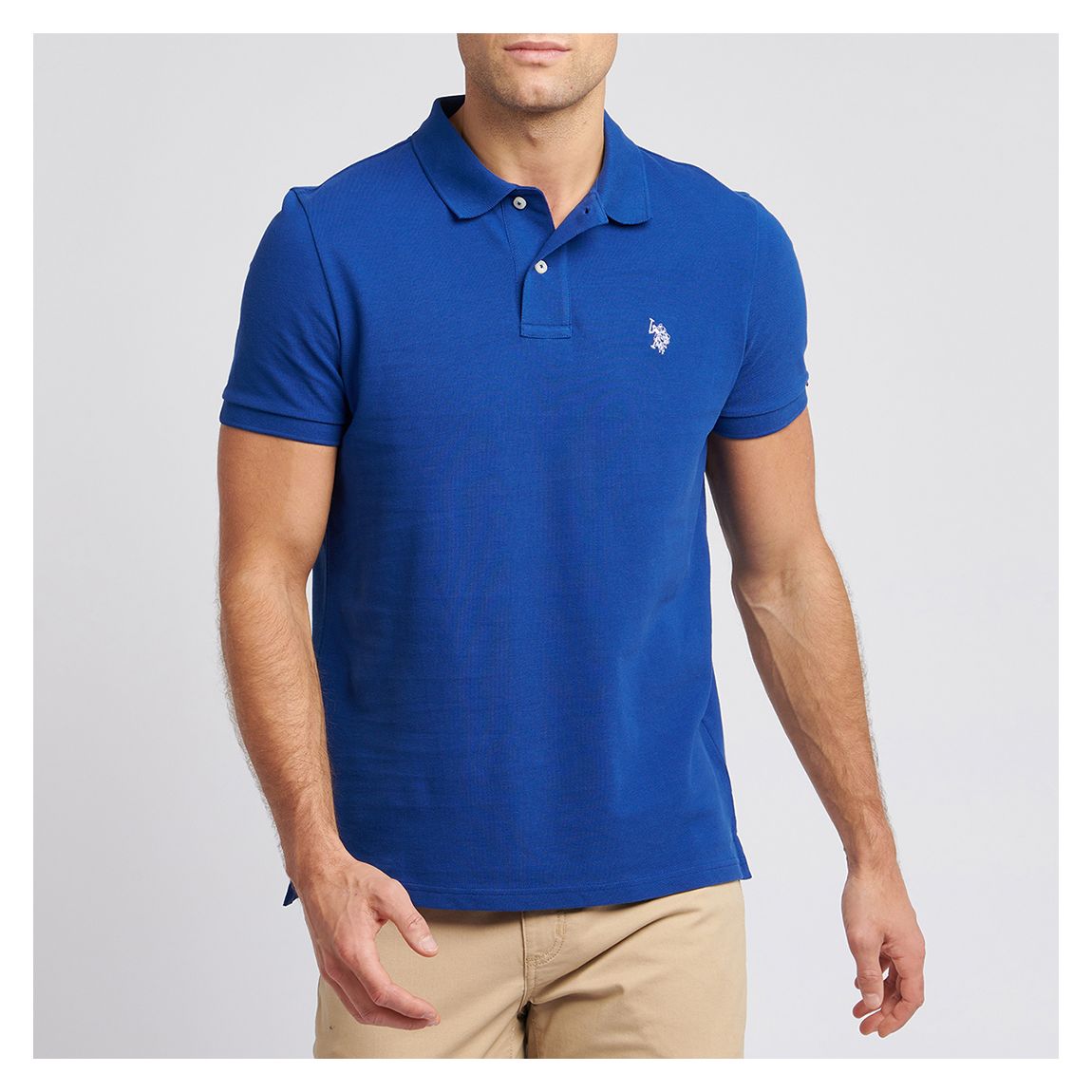 DHM Pique Polo Mineral Blue XL main product photo