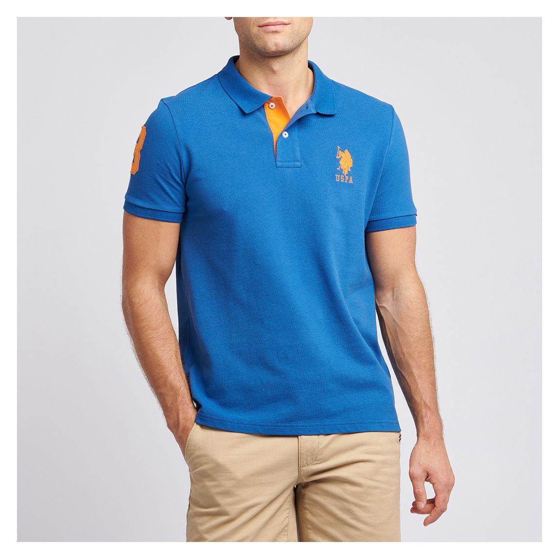 Bright Blue Player Pique Cotton Polo Shirt main product photo