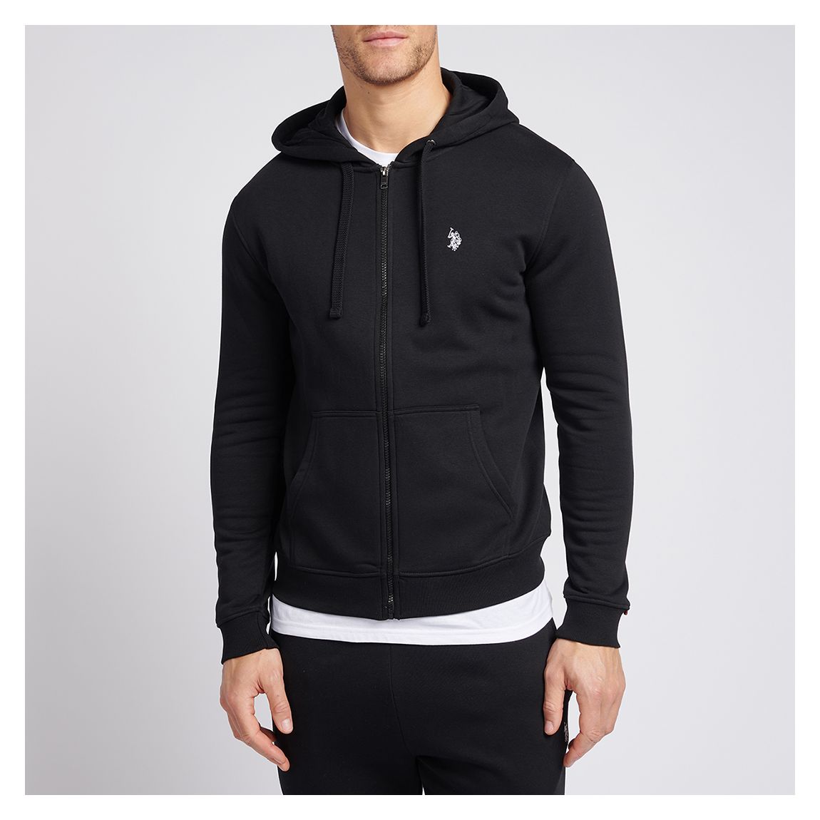 Black Cotton Zipped Hoodie main product photo