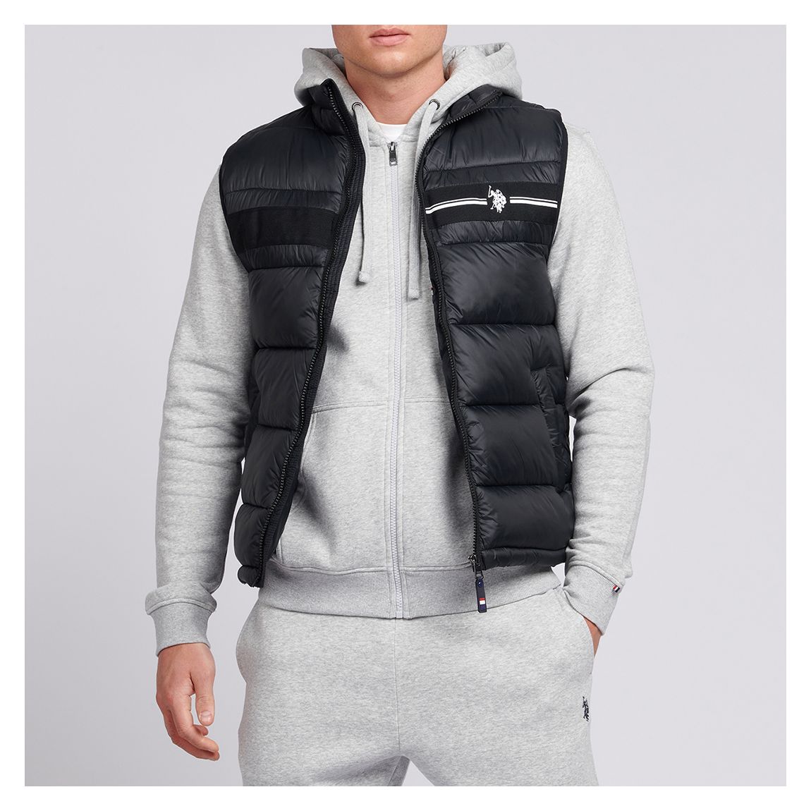 Black Tape Logo Quilted Gilet main product photo
