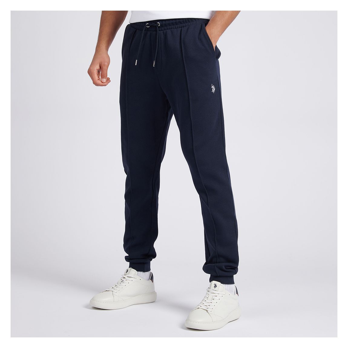 Navy Pin Tuck Cotton Joggers main product photo