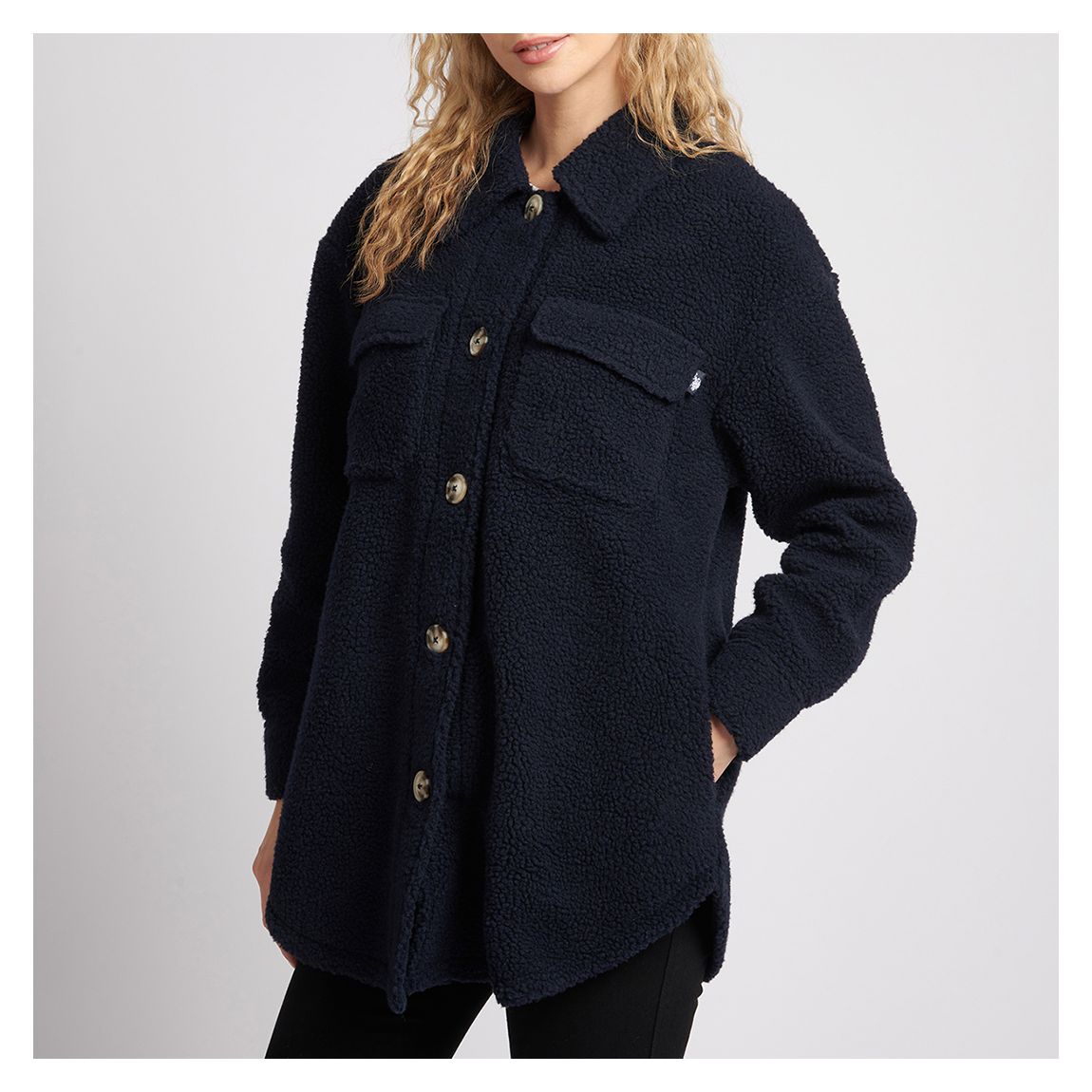 Navy Teddy Overshirt main product photo