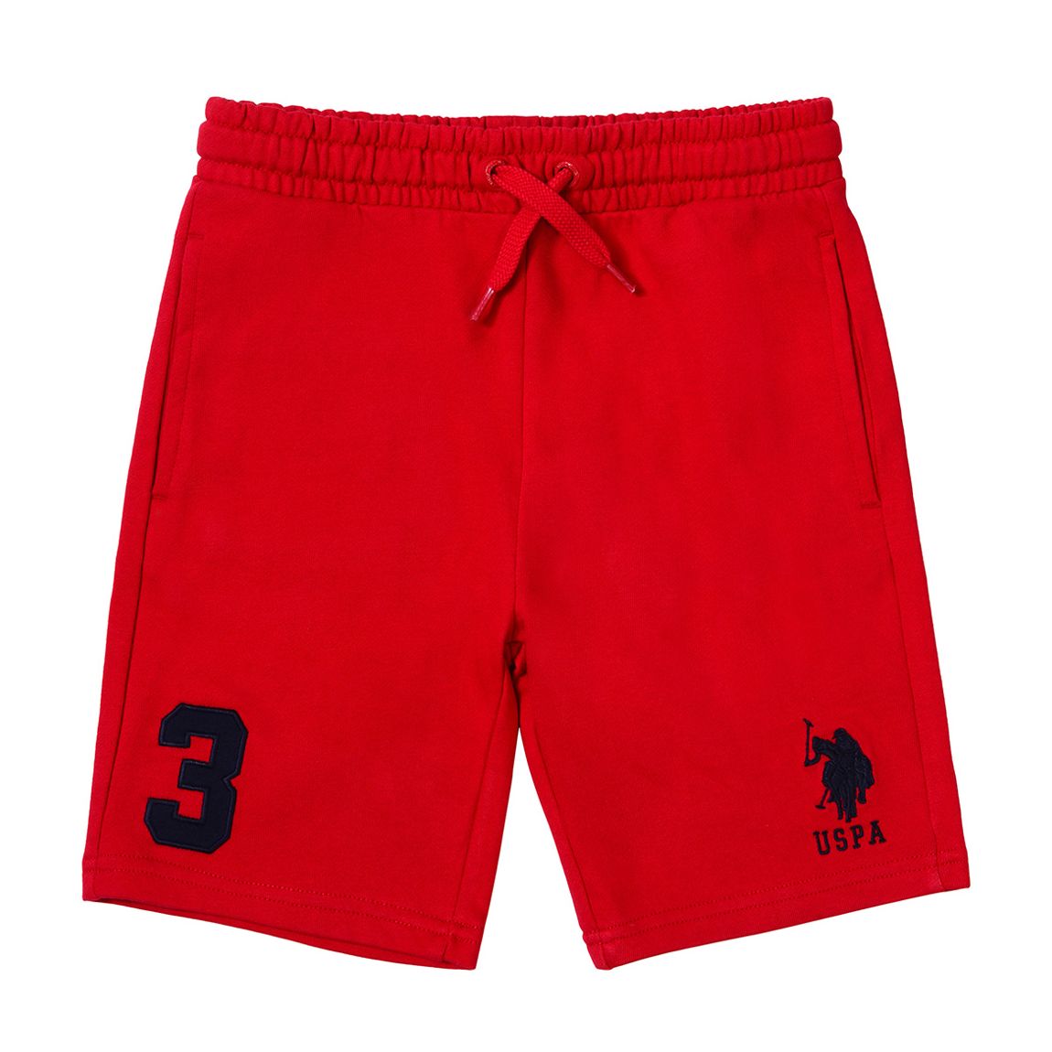 Boy's Red Cotton Jogger Shorts main product photo