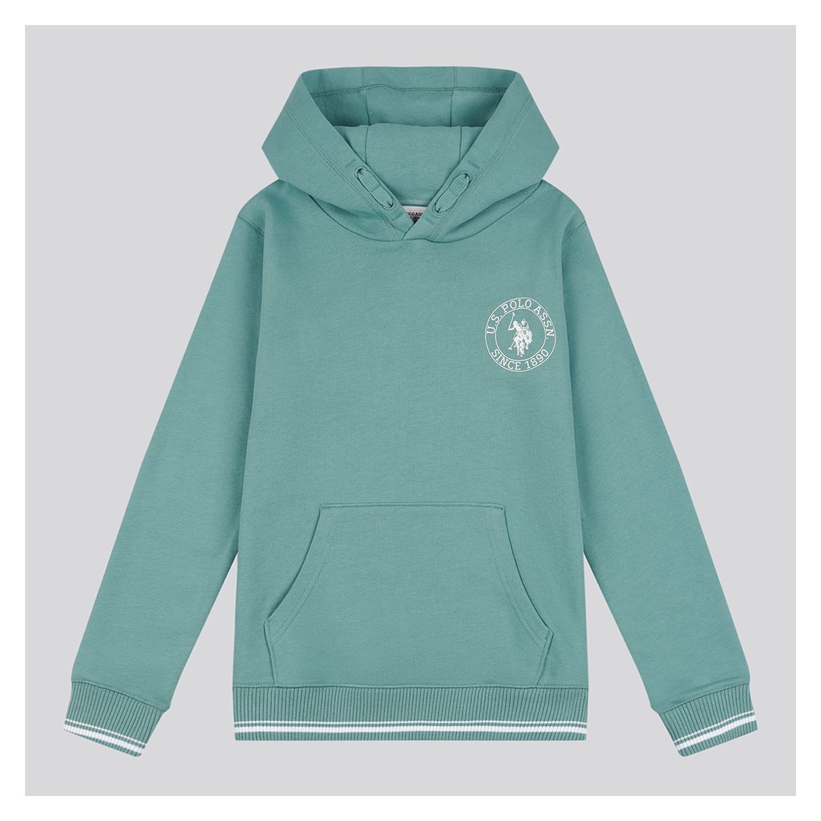 Boy's Sage Back Printed Cotton Hoodie main product photo