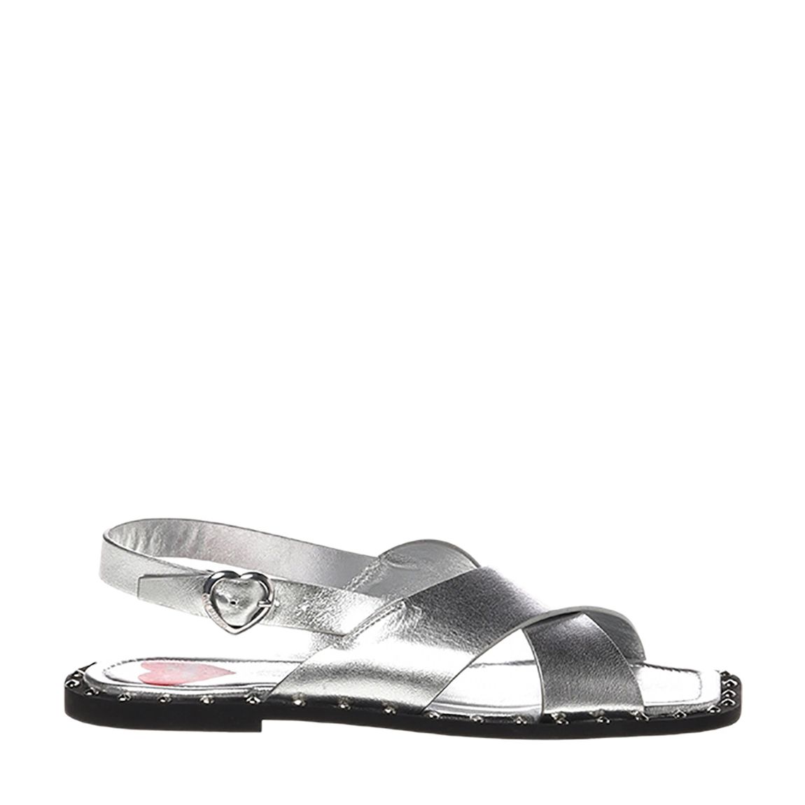 Silver Crossover Strap Platform Sandals main product photo