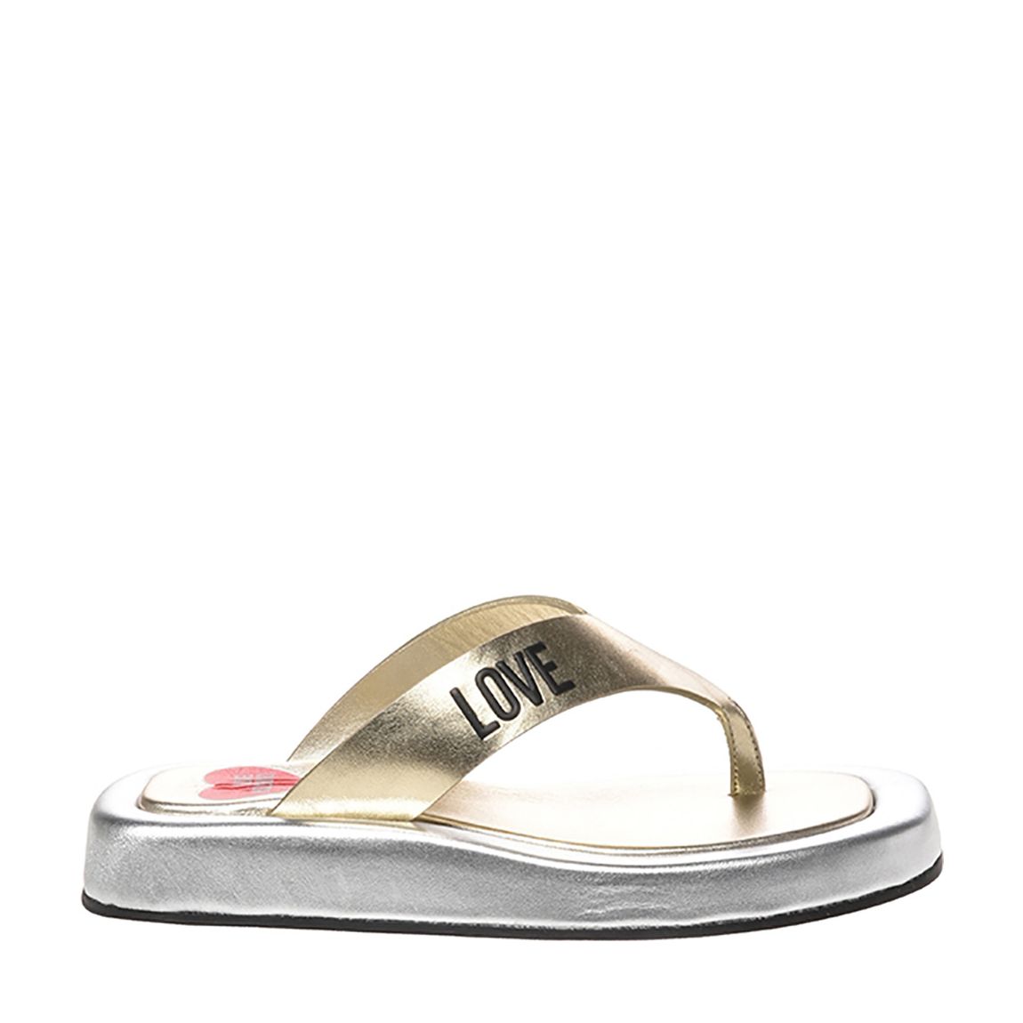 Gold Logo Print Flip Flops main product photo