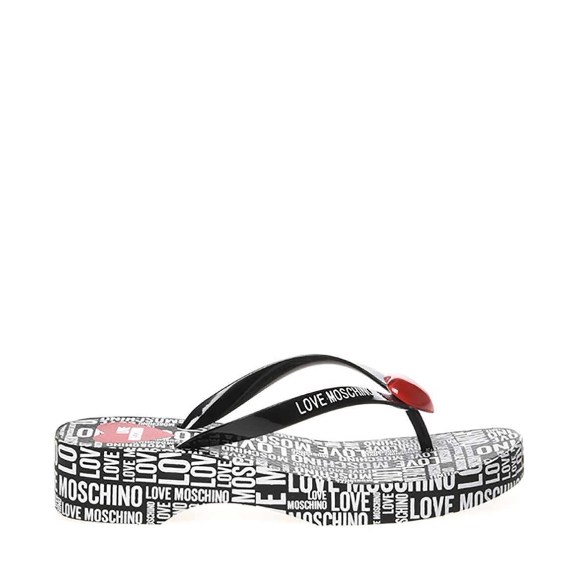Black/Pink Heart Logo Flip Flops main product photo