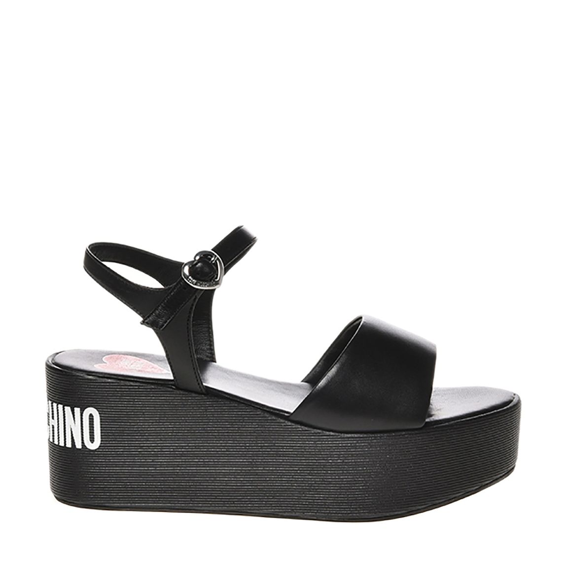 Black Logo Print Platform Sandals main product photo