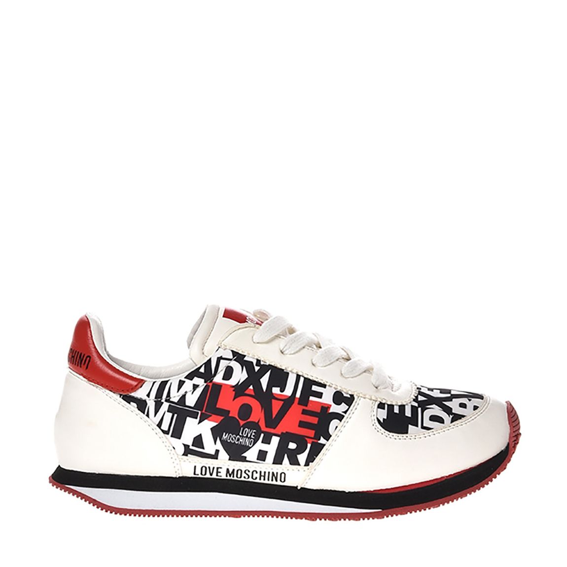 White/Red Multi Logo printedd Trainers main product photo