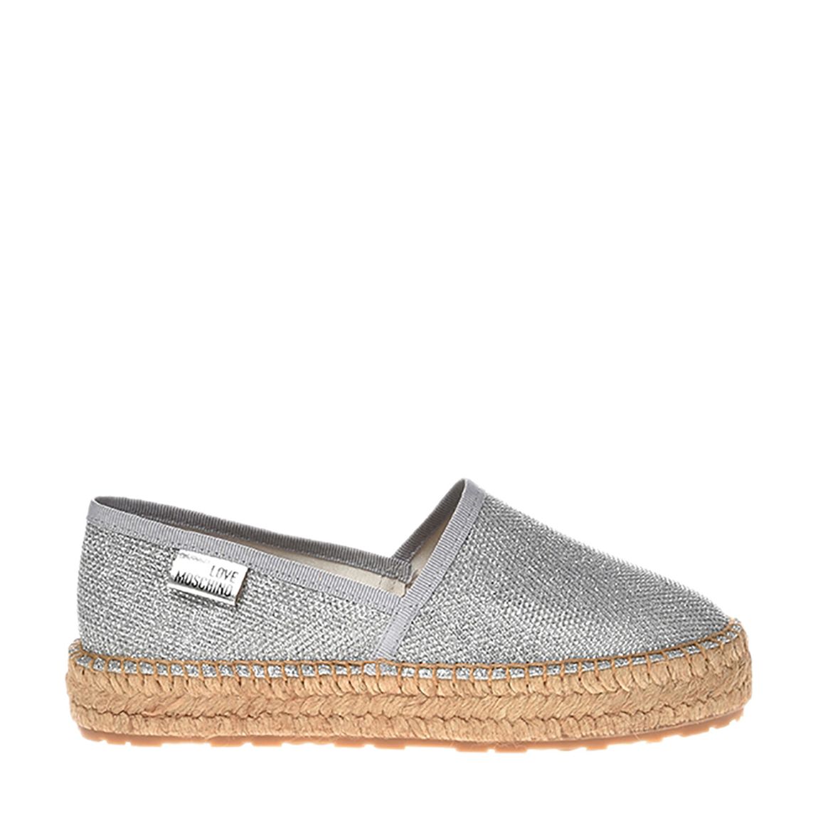 Silver All Over Glitter Espadrilles main product photo