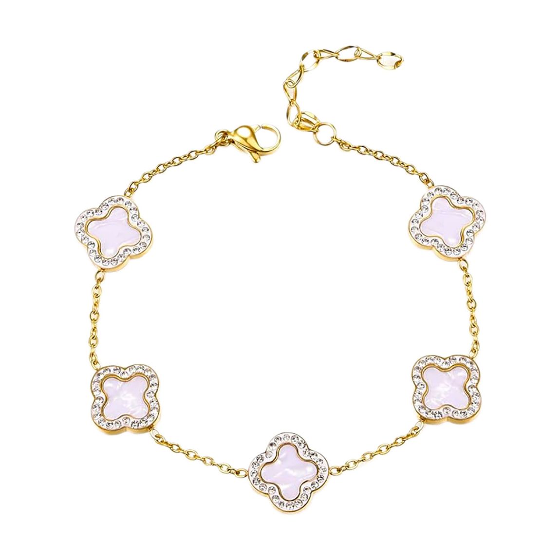 18K Gold Mother Of Pearl & Cz Bracelet main product photo