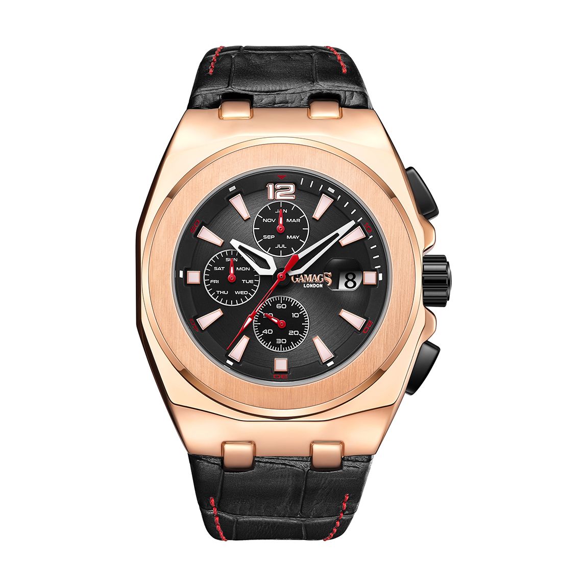 Men's Rose Gold Gamages Of London Voyager Automatic Watch 46mm main product photo