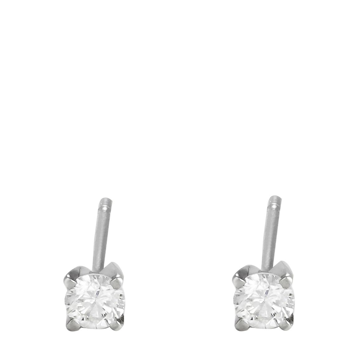 Silver Single Diamond Earrings main product photo