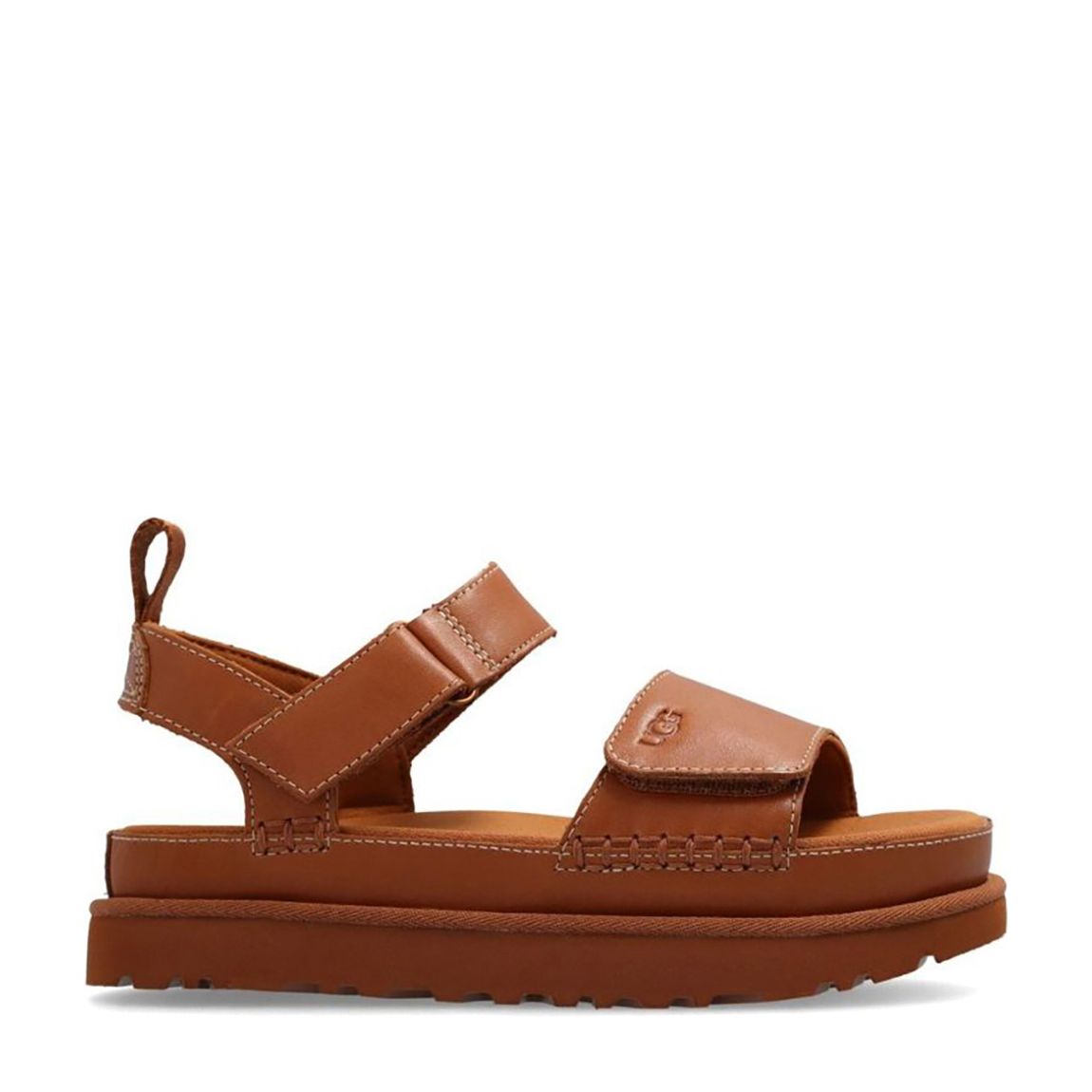 Tan Goldenstar Suede Platform Sandals main product photo