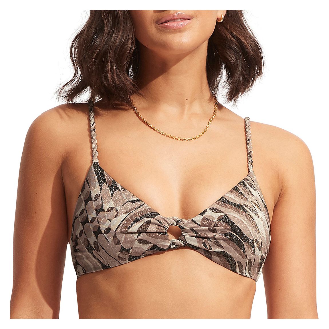 Brown Poolside Ring Front Bralette main product photo