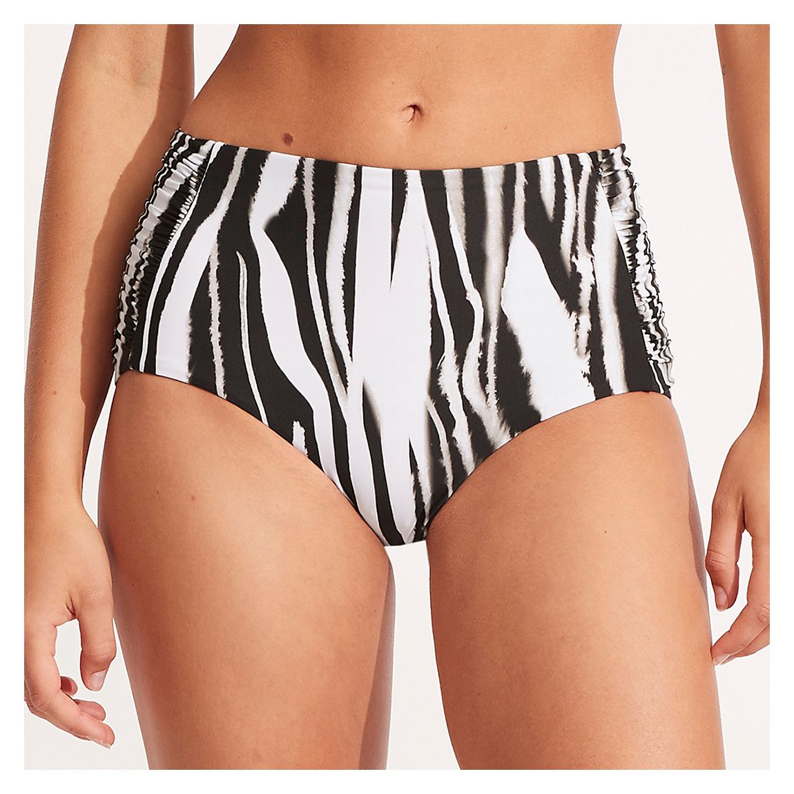 Black Zahara Ruched Side High Waisted Brief main product photo