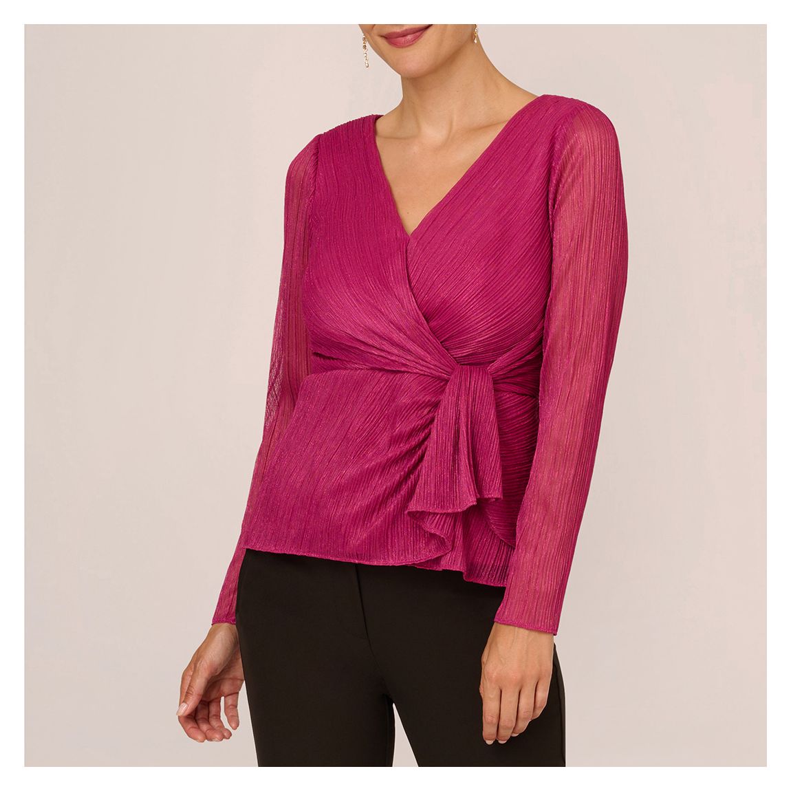Pink Metallic Mesh Top main product photo