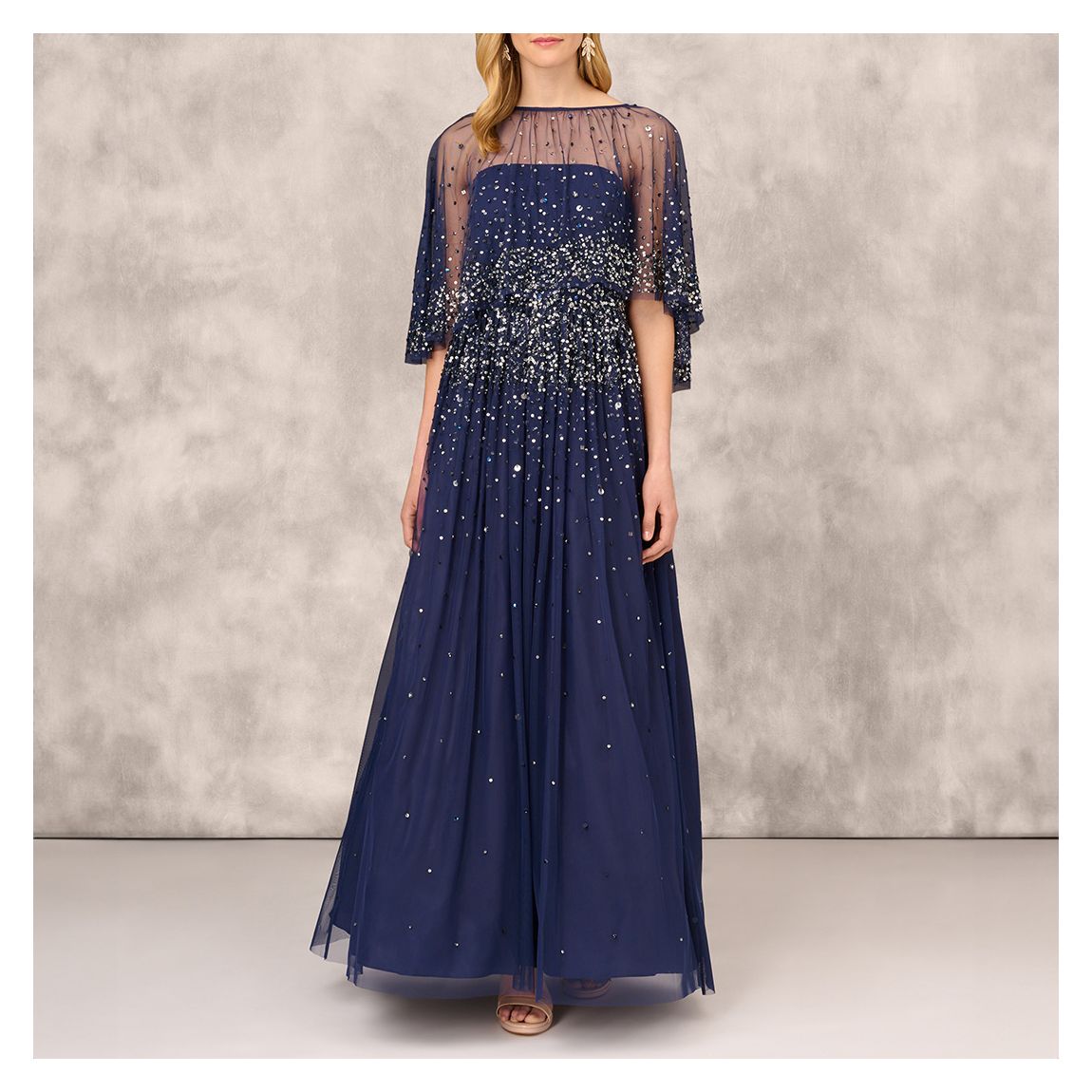 Navy Beaded Strapless Gown main product photo