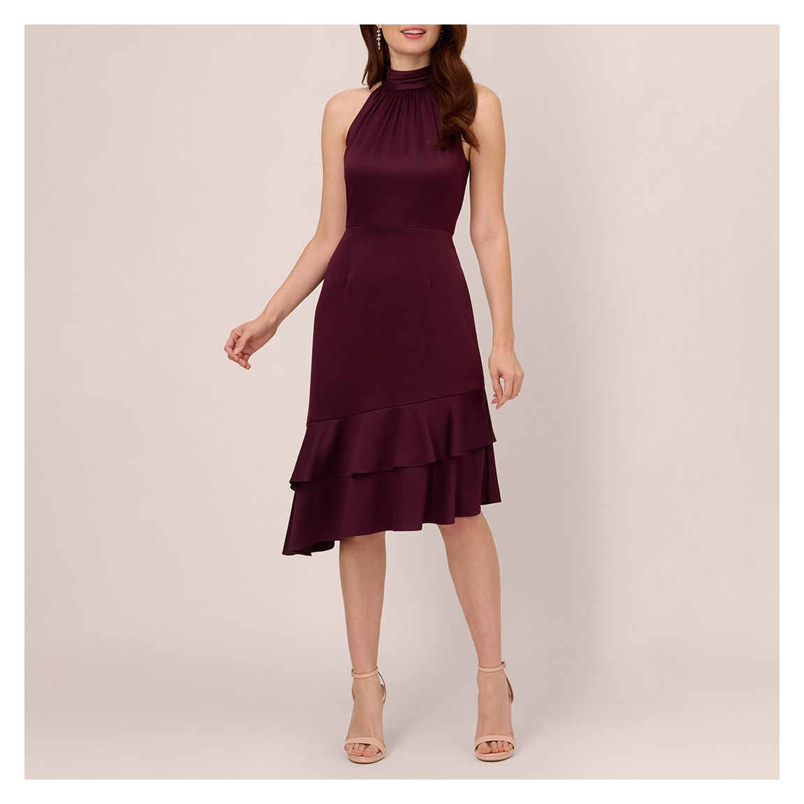 Grape Satin Crepe Dress main product photo