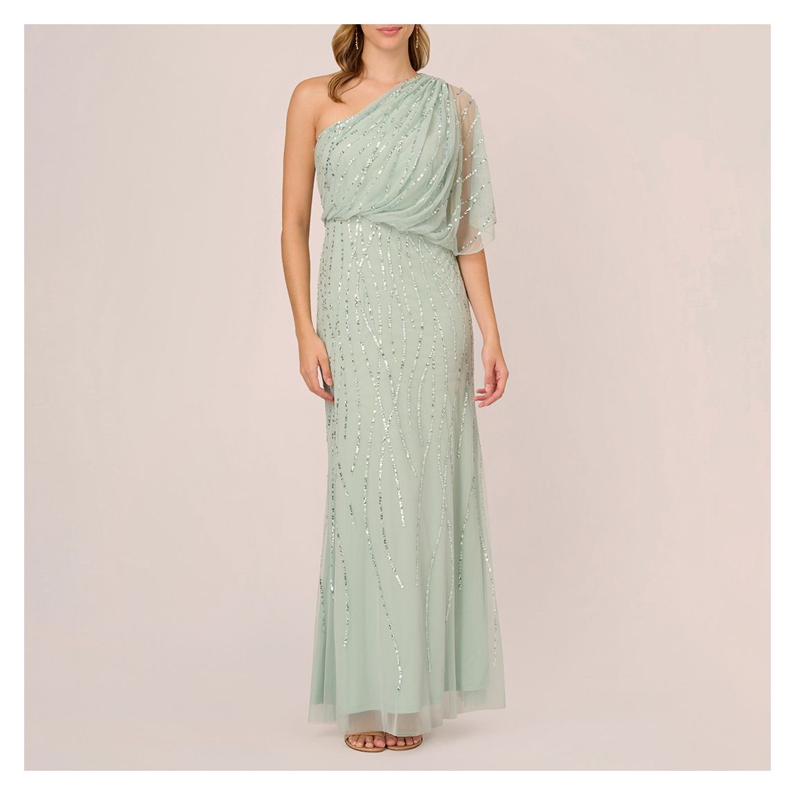 Green Long Beaded Dress main product photo