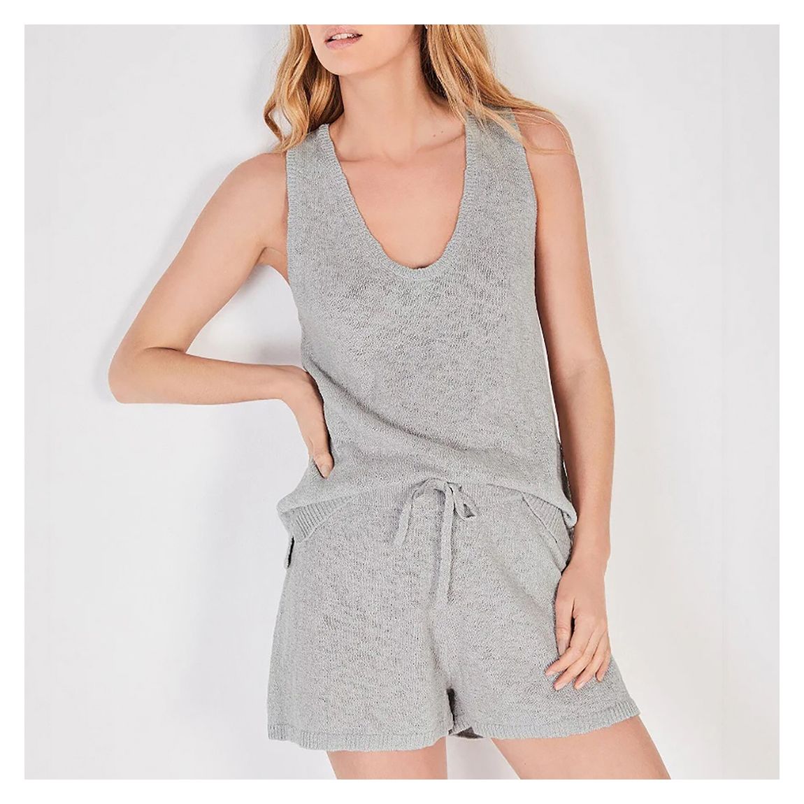 Grey Matira Knitted Vest Cotton Blend Top main product photo