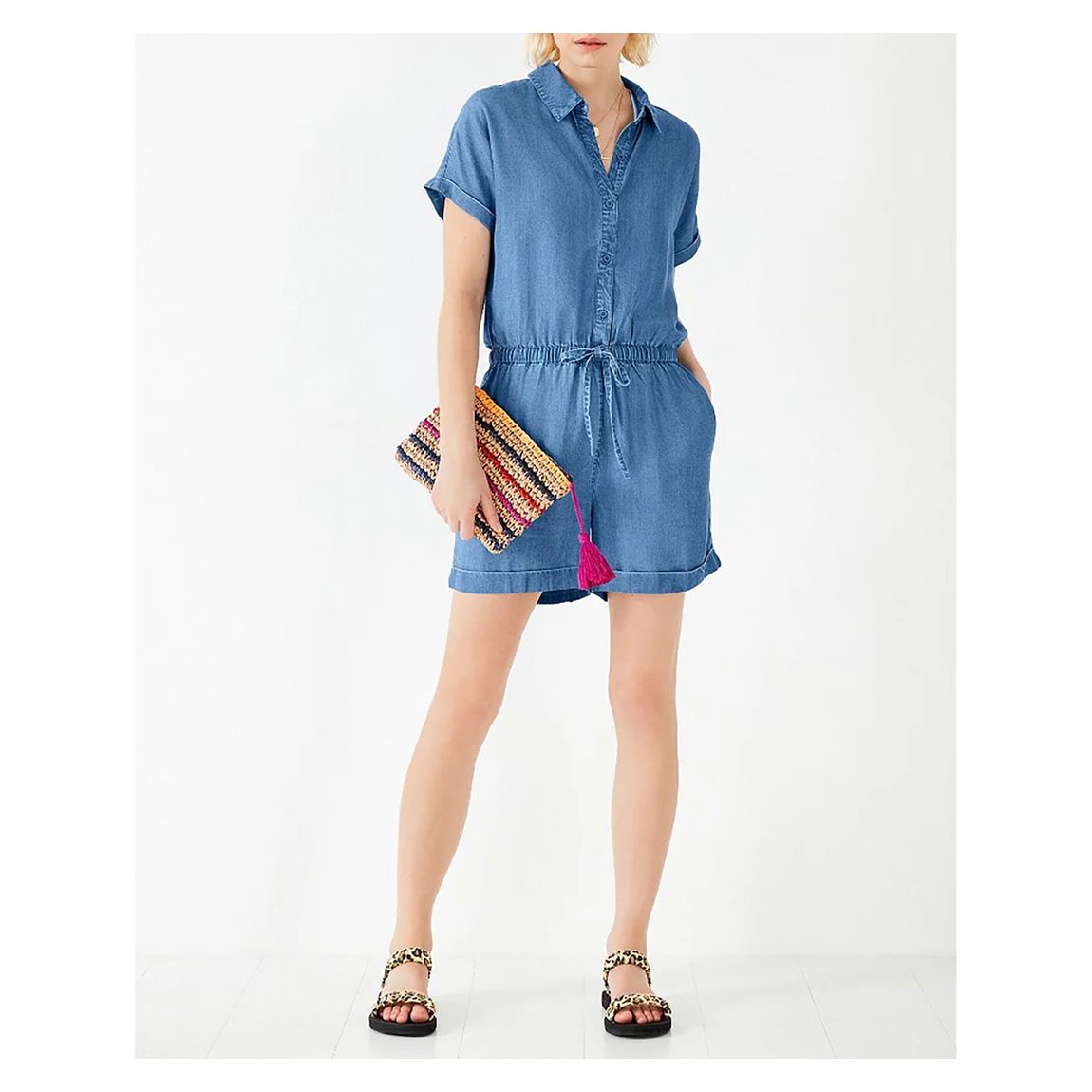 Blue Abby Chambray Playsuit main product photo
