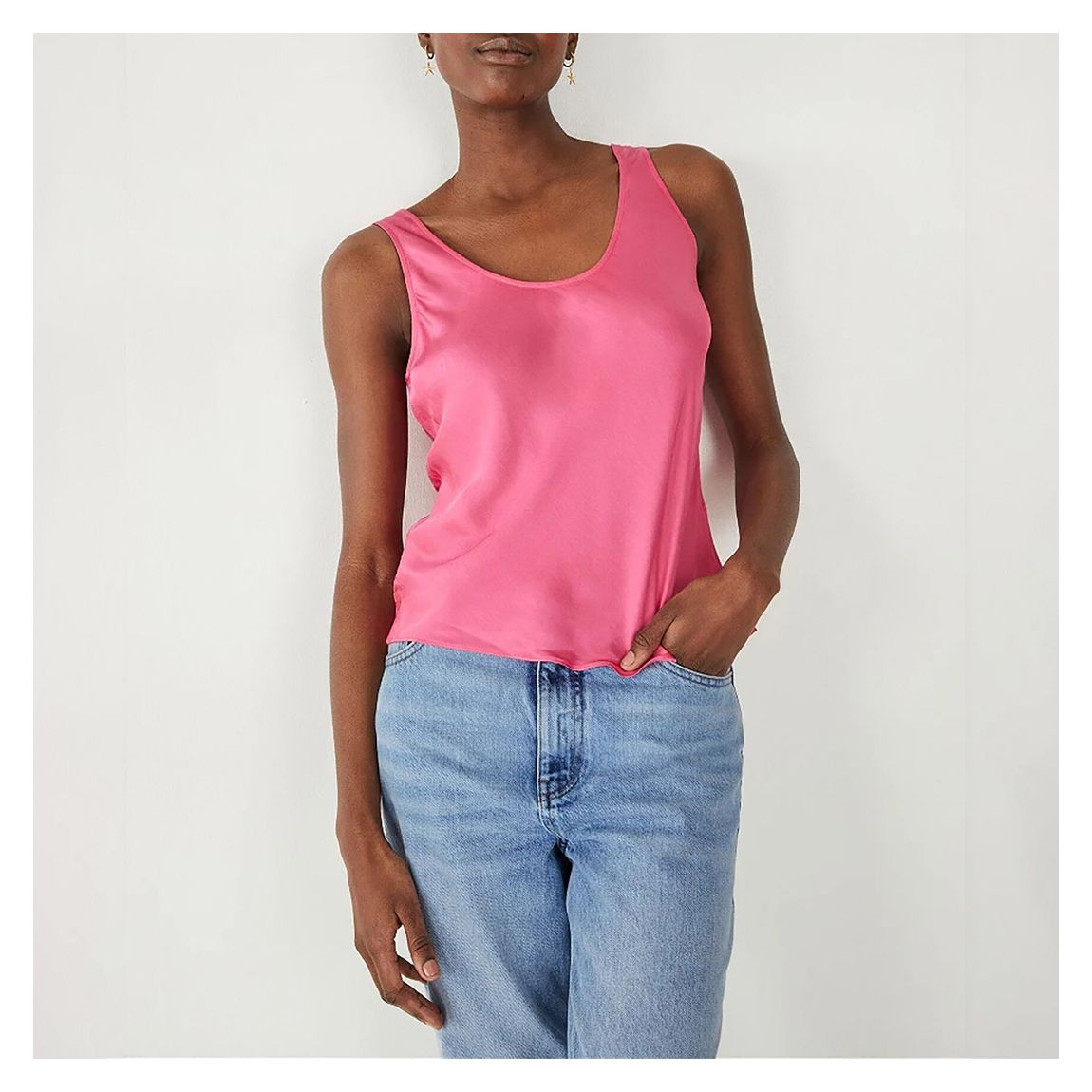 Bright Pink Larisa Satin Cami main product photo
