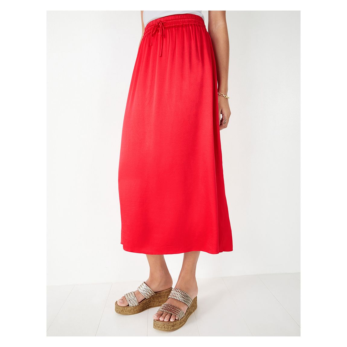 Red Hope Tie Waist Skirt main product photo