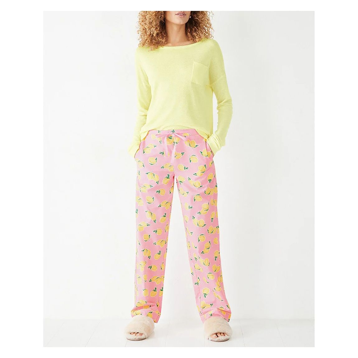 Pink Isla Printed Cotton PJ Trousers main product photo