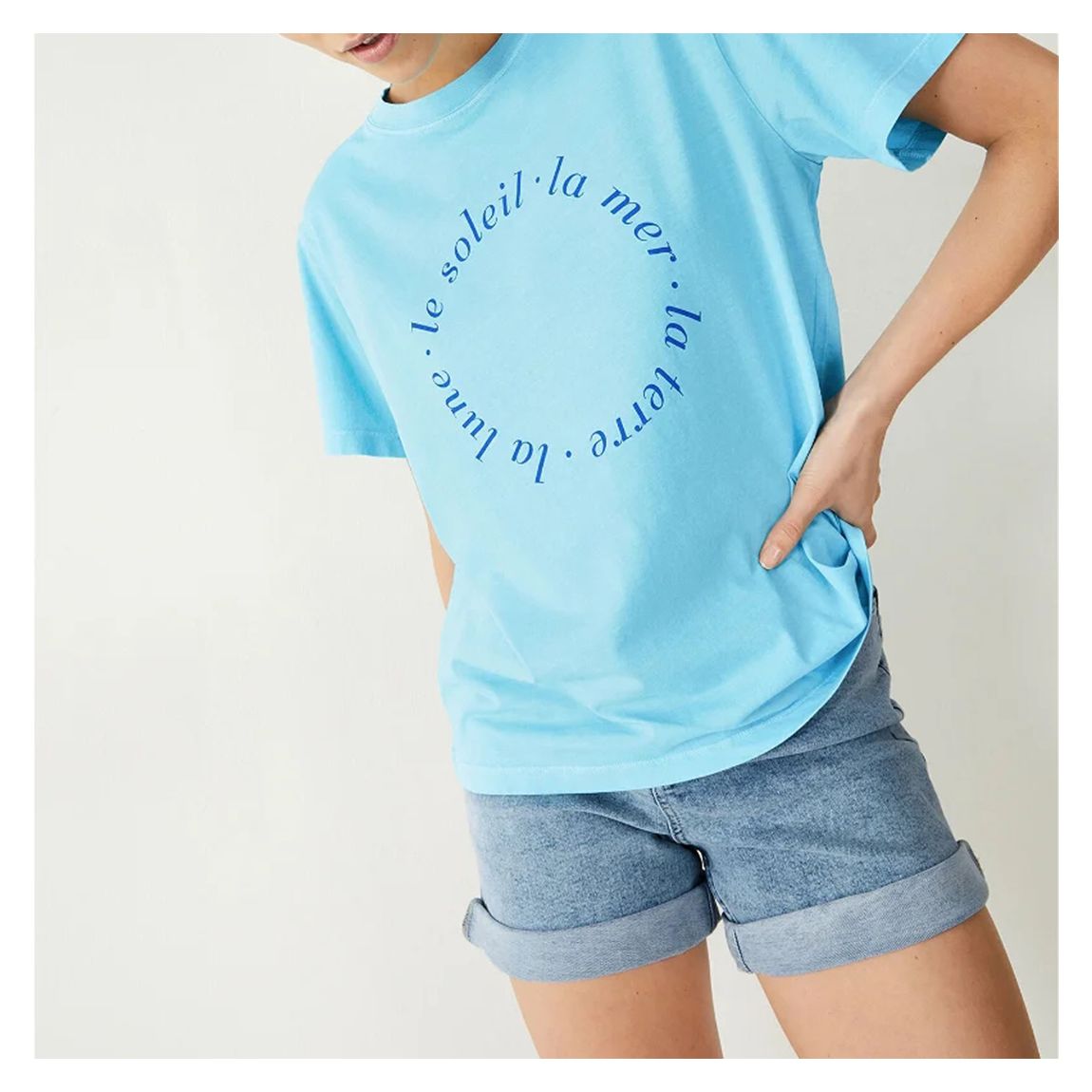 Blue Le Soleil Cotton T-Shirt main product photo