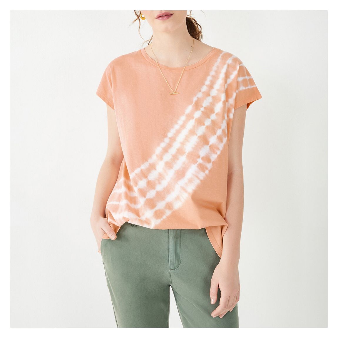 Peach Tie Dye T-shirt main product photo