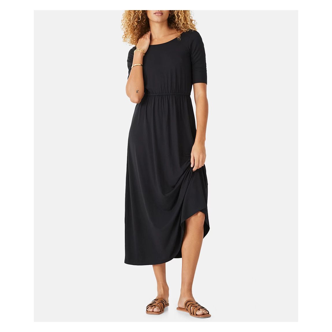 Black Elisa Jersey Midi Dress main product photo