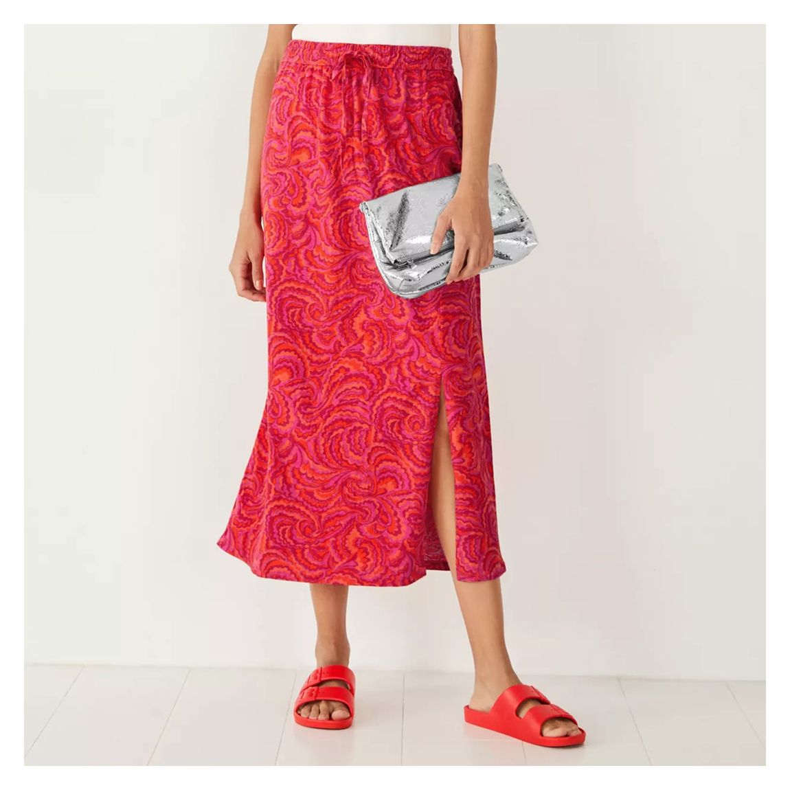 Pink Jay Jersey Cotton Midi Skirt main product photo