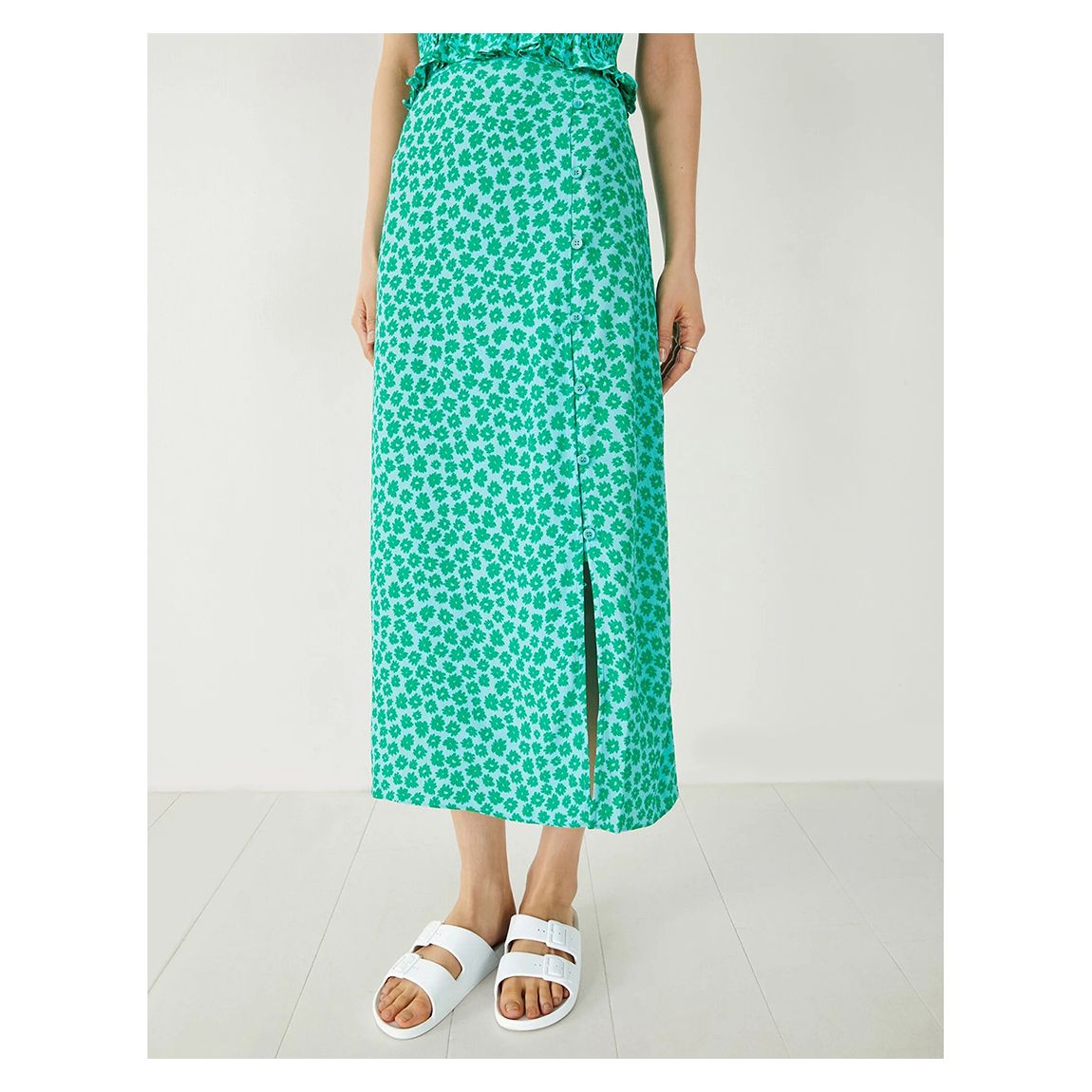 Green Ellie Midi Skirt main product photo