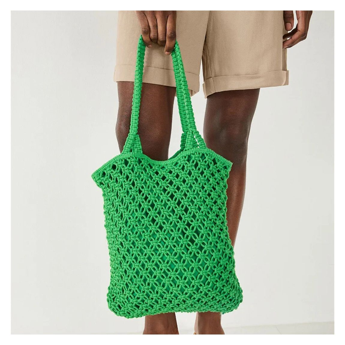 Green Verity Crochet Tote Bag main product photo
