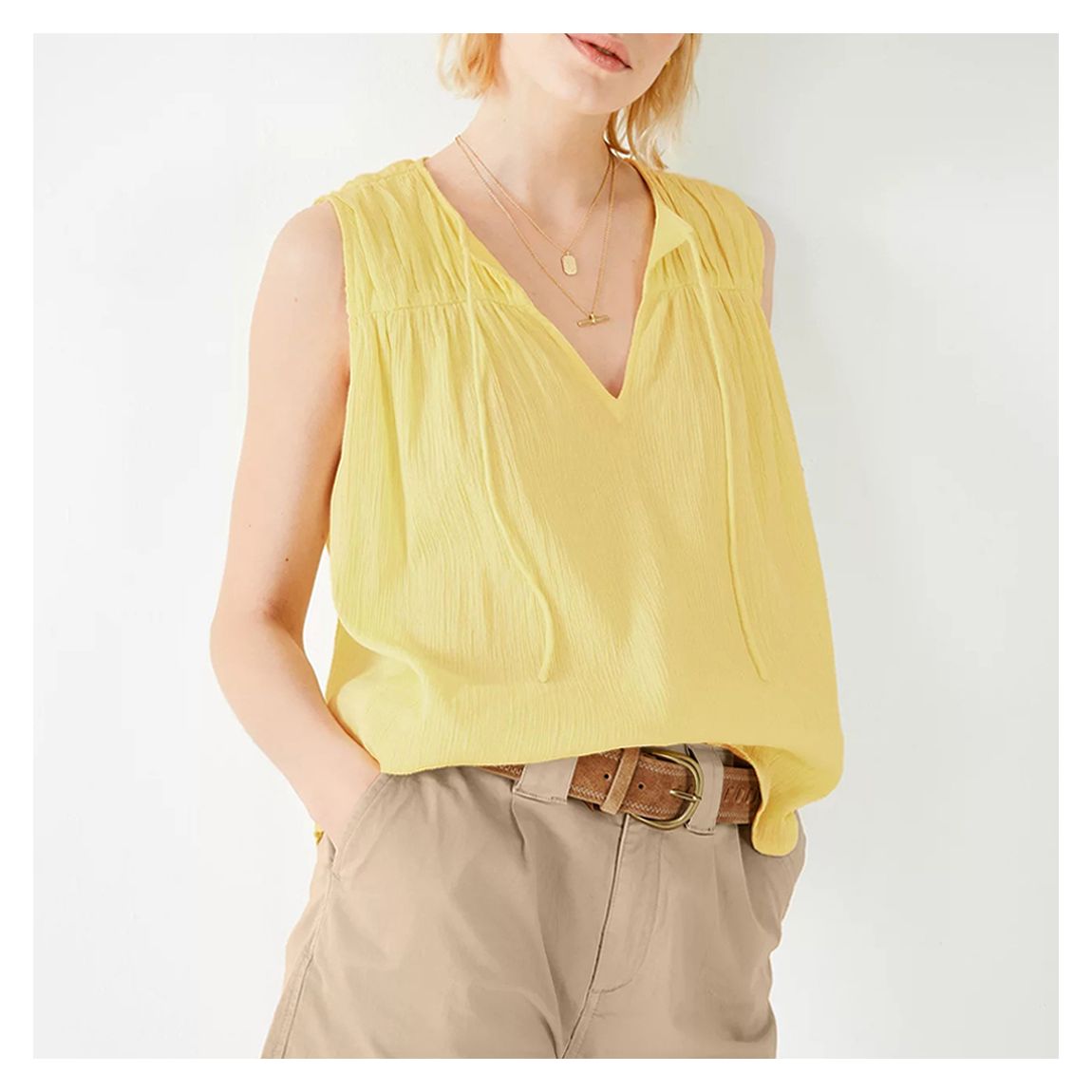 Yellow Clovia Cotton Top main product photo