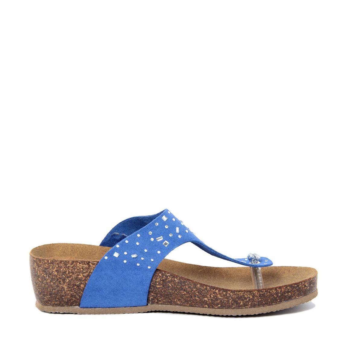 Blue Detailed Toe Post Wedge Sandals main product photo