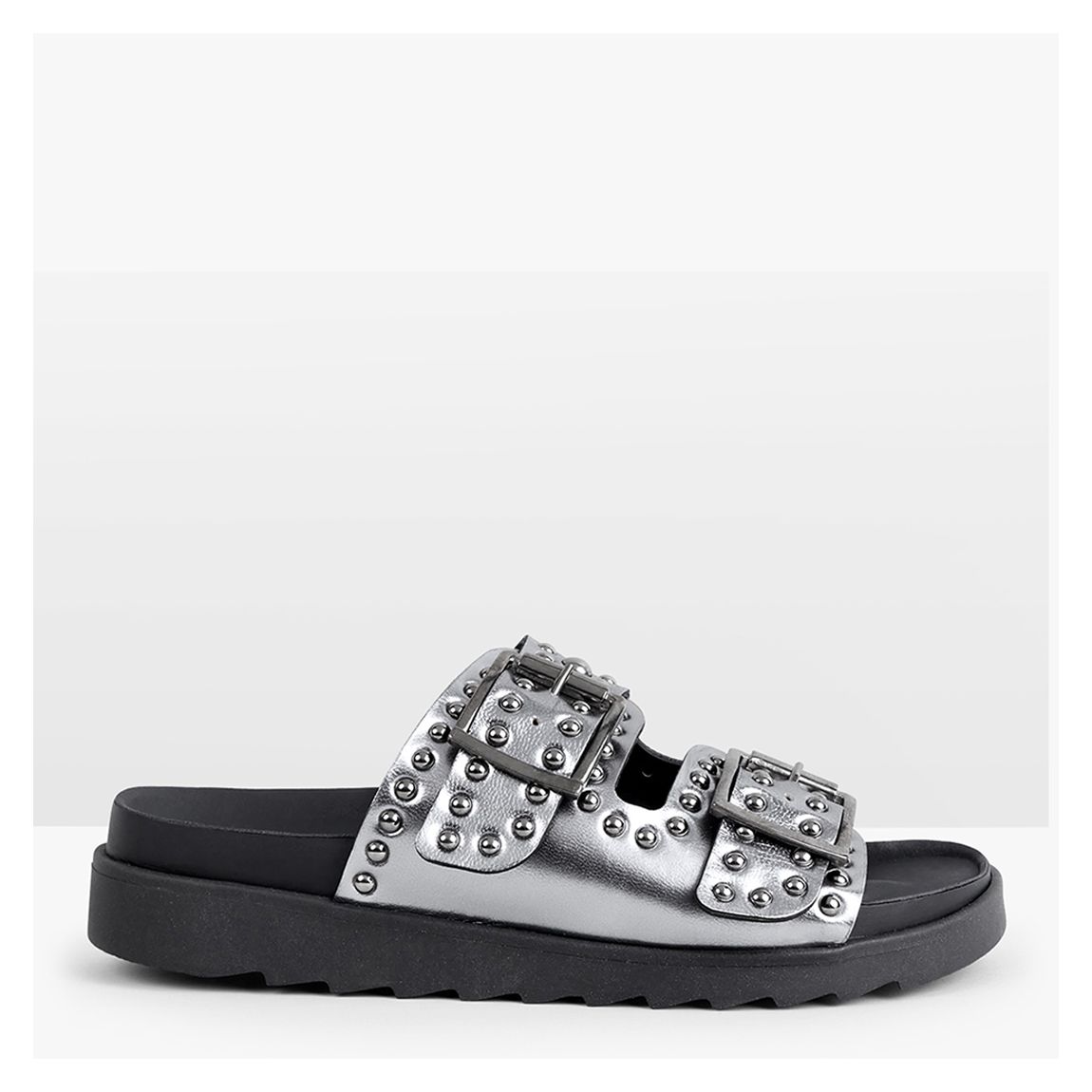Silver Kapalua Studded Flat Sandals main product photo