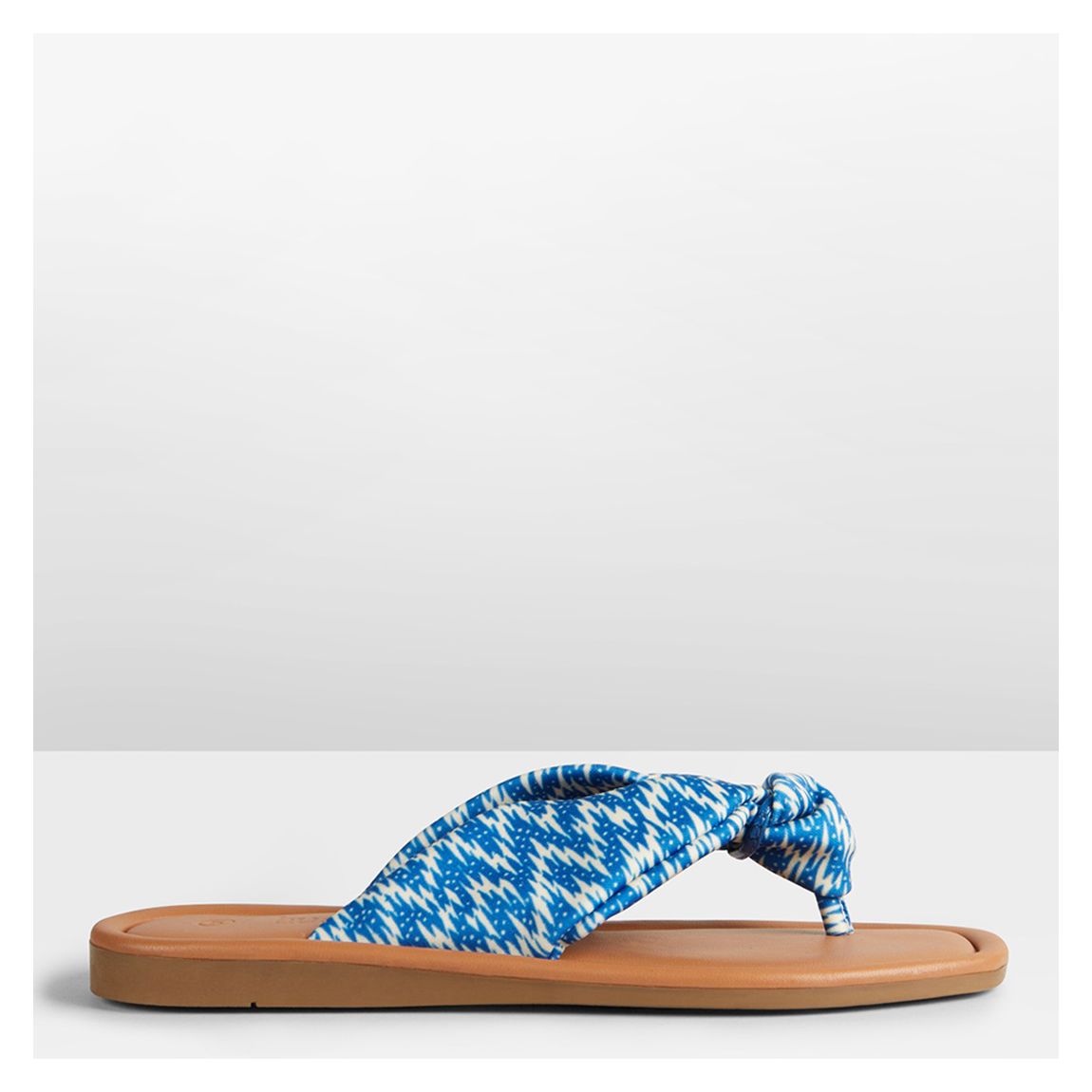 Blue/White Tahiti Knotted Flat Sandals main product photo