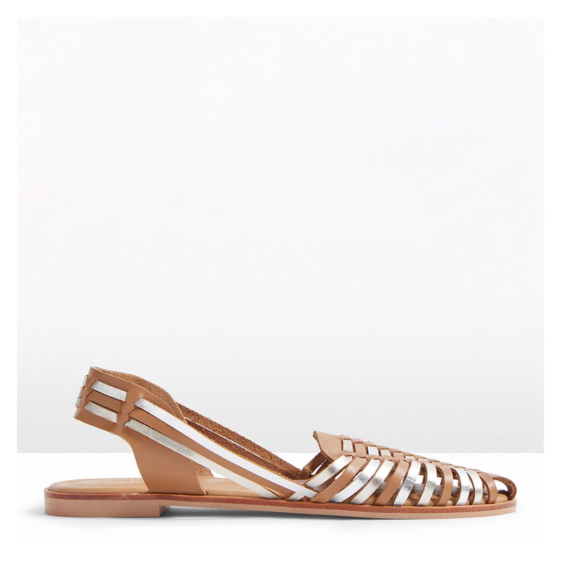 Tan/Metallic Trenton Huarache Flat Sandals main product photo