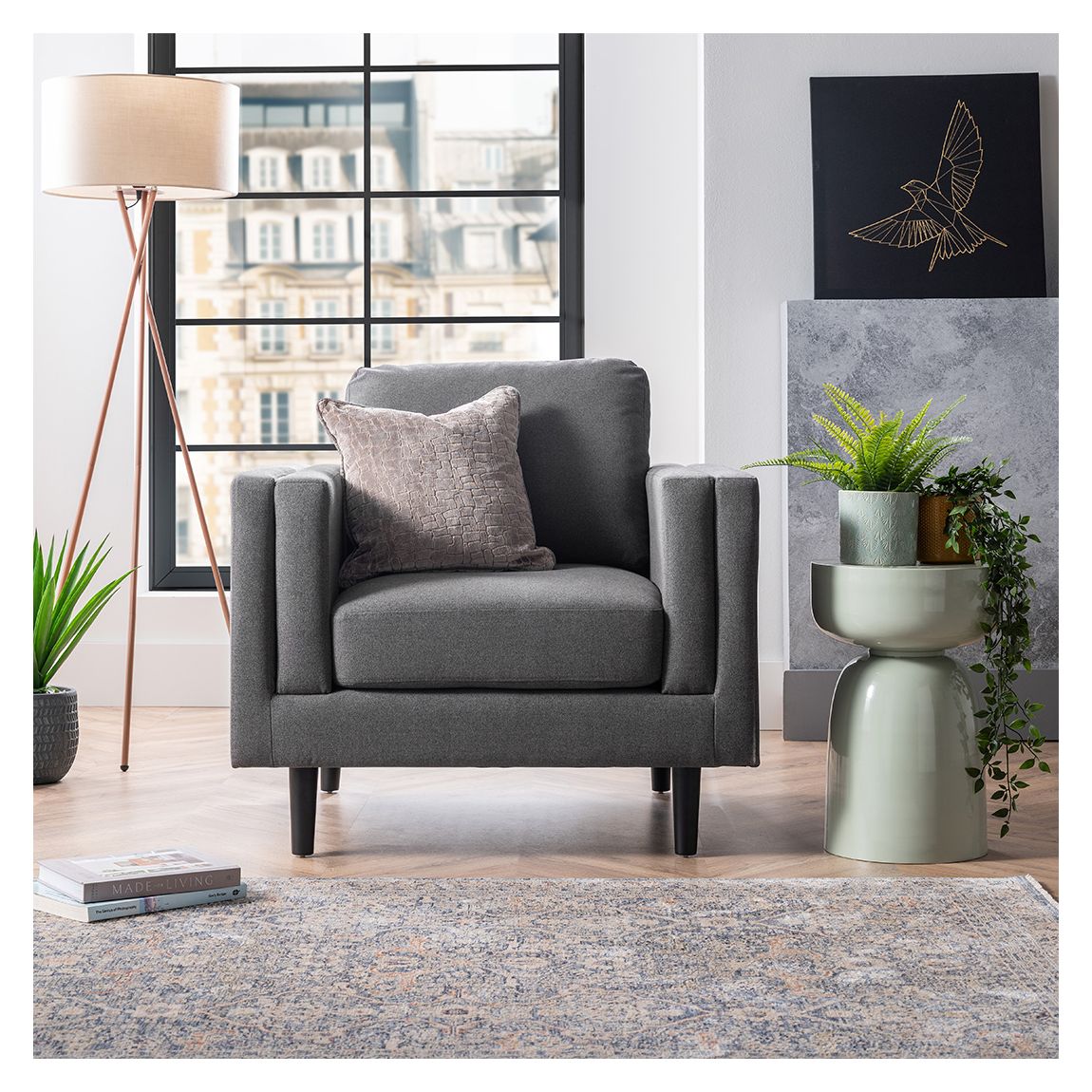 SAVE £770 - The Belgravia Armchair, Shetland Charcoal main product photo